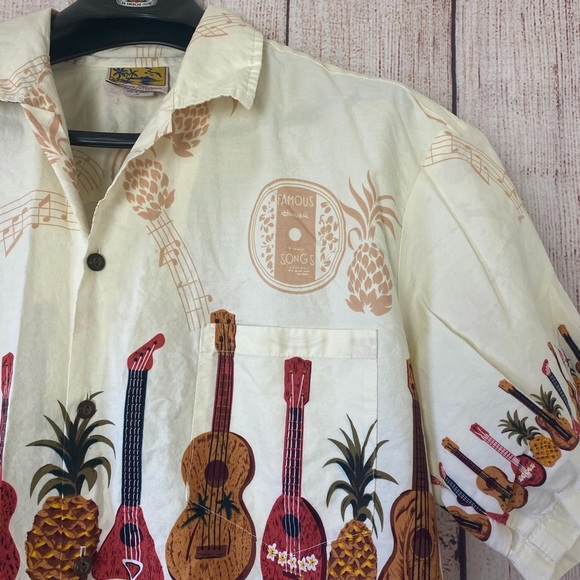 Vintage Mens Guitar Hawaiian Shirt size XL - Picture 7 of 9